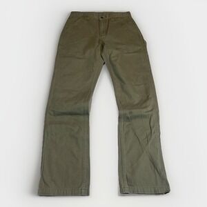 CARHARTT B324 ARG Green Relaxed Fit Carpenter Cotton Canvas Pants Size 31x34